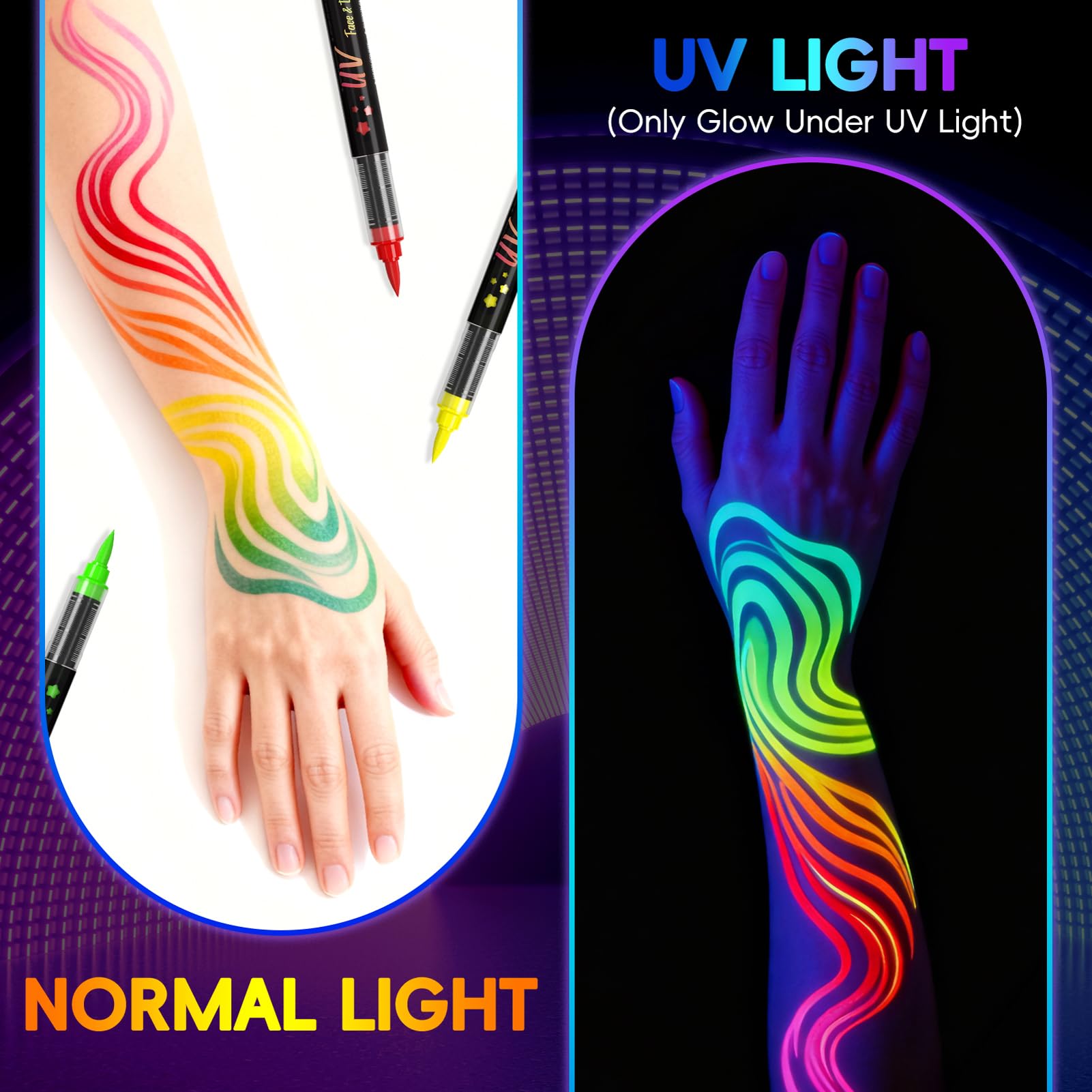 Zijimyyl neon red marker for bold glow under blacklight.