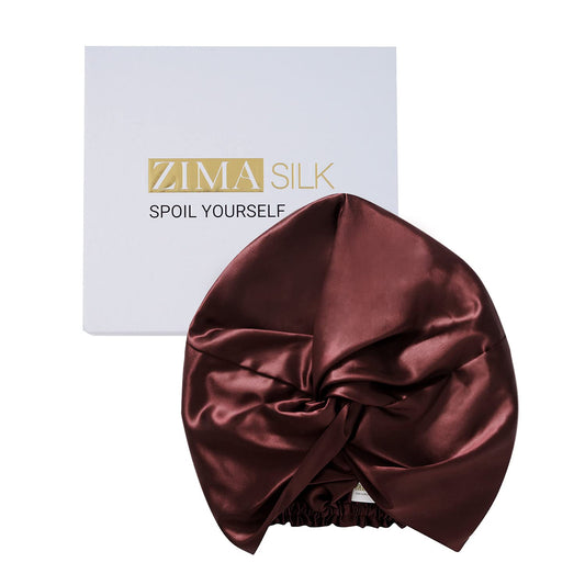 ZIMASILK 22 Momme silk nightcap showcasing luxurious texture and gentle shine