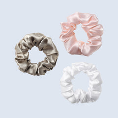 ZIMASILK silk hair scrunchie taupe with gentle glide for snag-free wear
