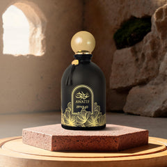 Zimaya Awatif base notes of vanilla and patchouli creating a warm, lingering finish