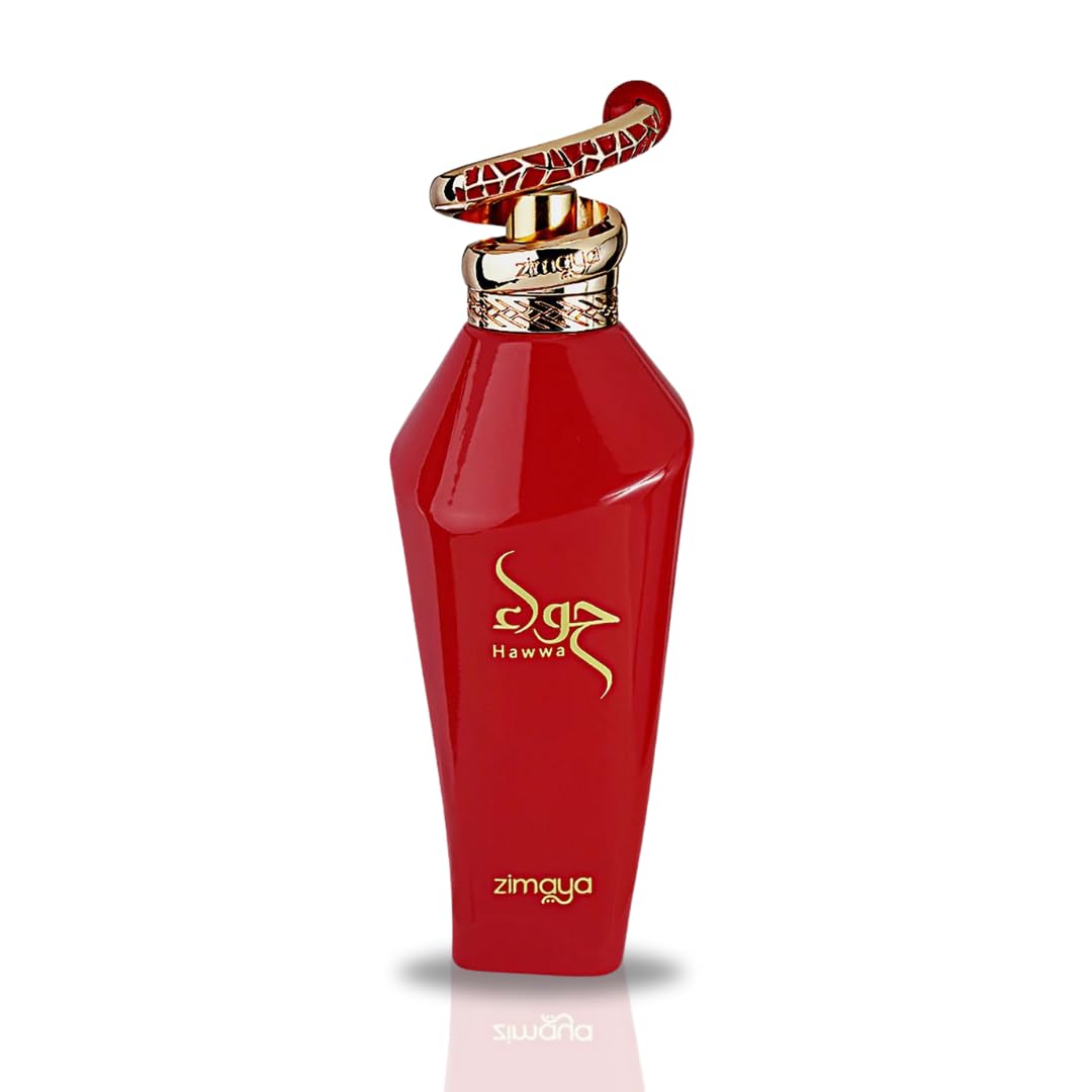 Zimaya Hawwa Red bottle front highlights elegant design for daily use.