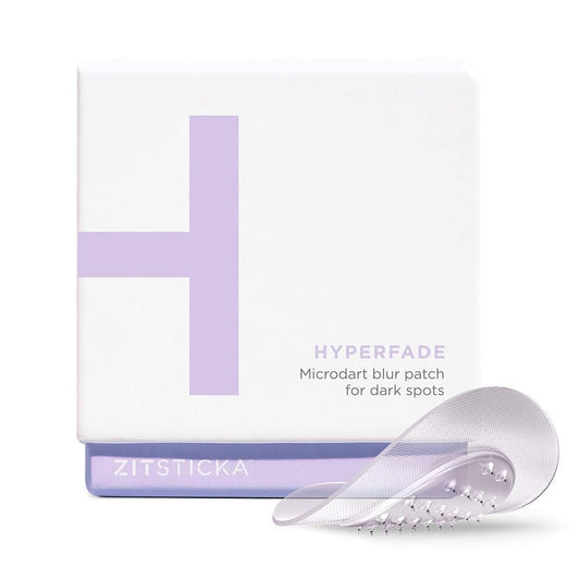 ZitSticka Hyperfade microdart patch close-up showing targeted acne care and hydration