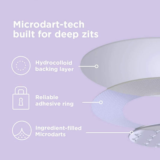 ZitSticka Hyperfade patch packaging with microdarts display for at-home skincare routine
