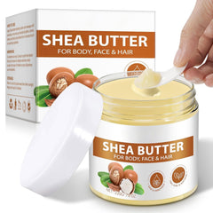ZIXAOK Organic Raw Shea Butter jar showcasing packaging and 7.8 oz size for hydration.