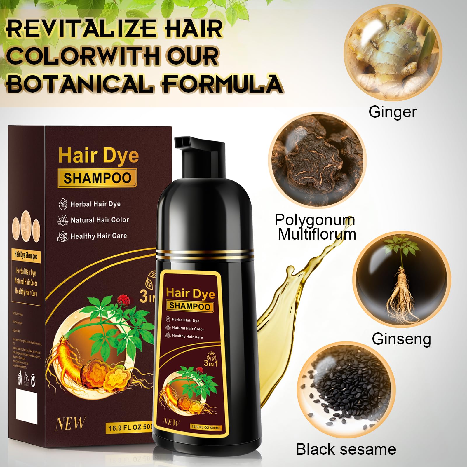 ZIXSIRP ready-to-use dye shampoo with included gloves for easy 15-minute color