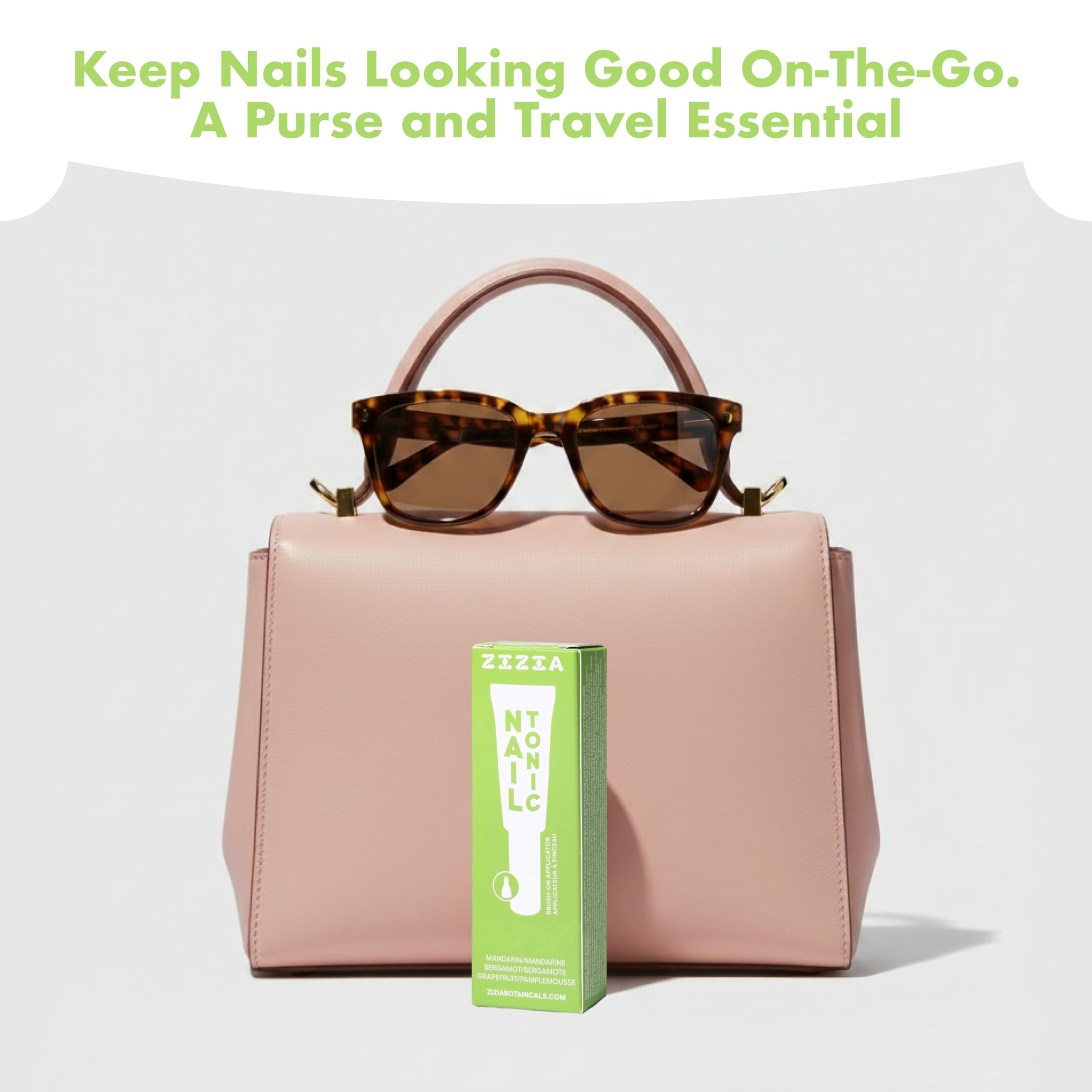 Zizia Botanicals Citrus Nail Tonic packaging box and travel-ready bottle.
