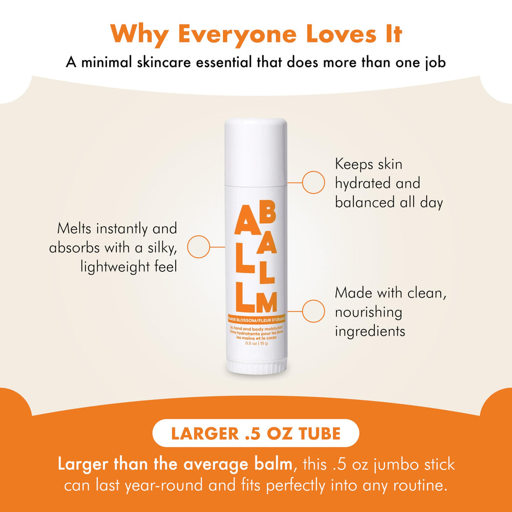 Zizia Orange Blossom Neroli Multi Balm Stick close-up texture highlights non-greasy hydration.