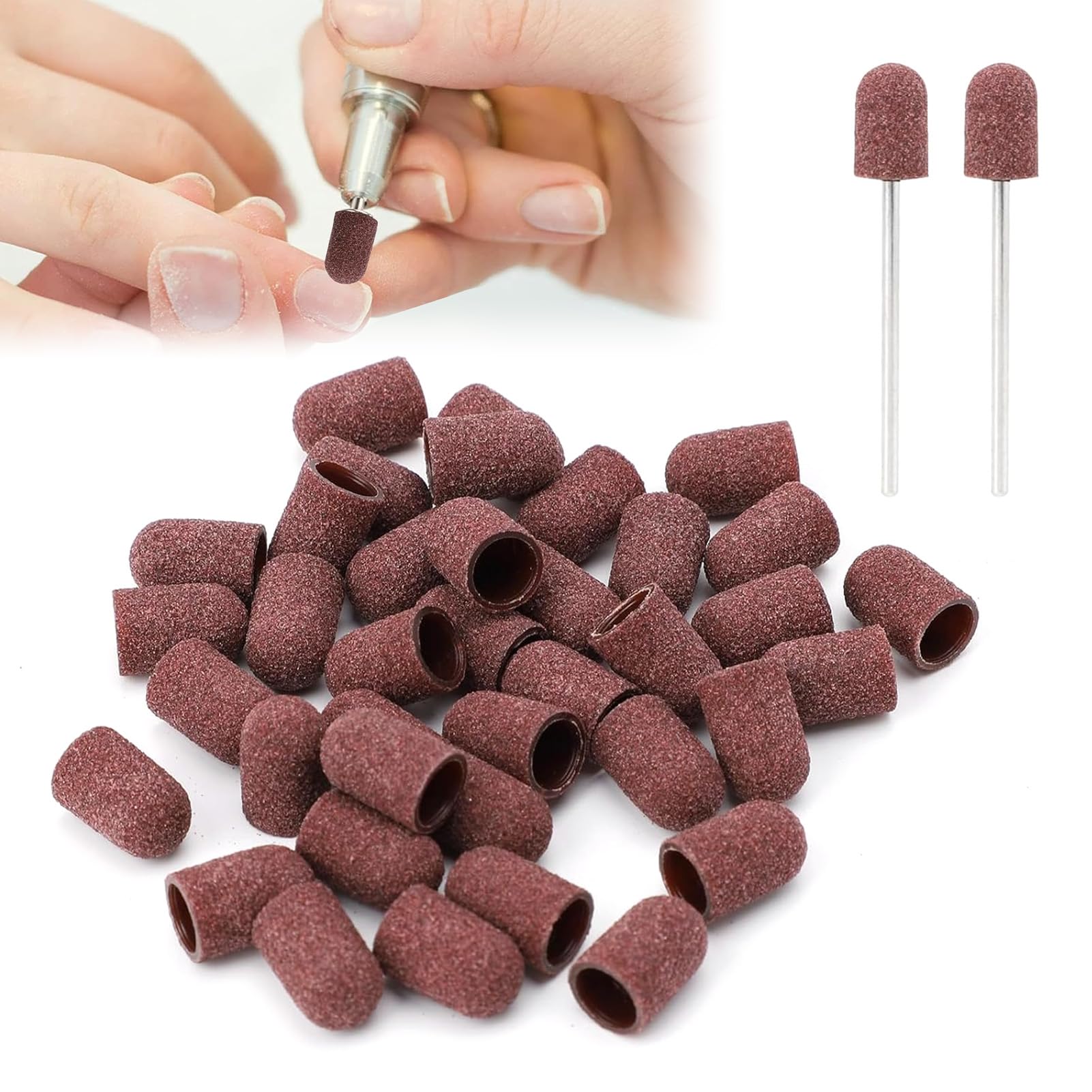 ZJchao 180-grit sanding band pack for nail drills with durable grit