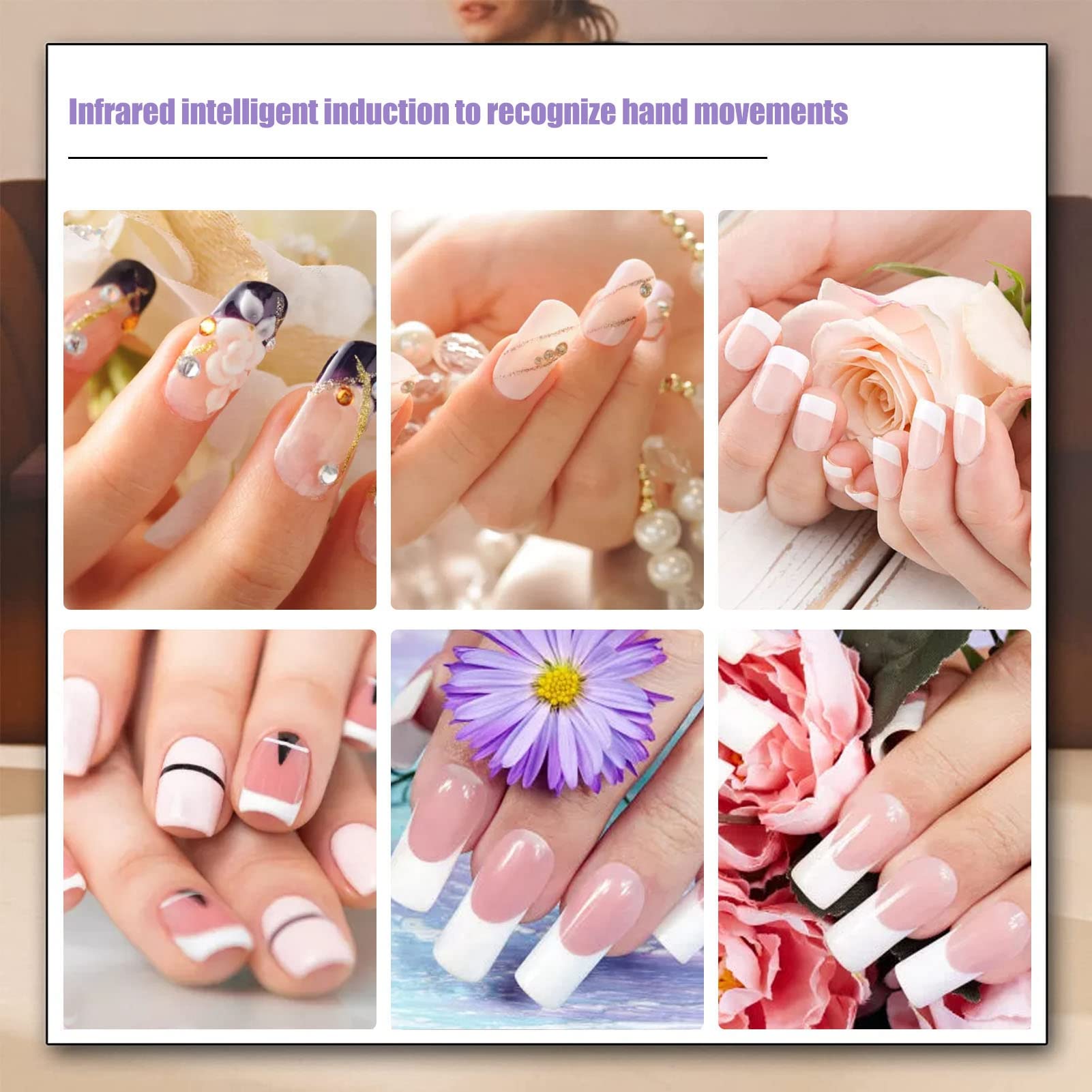 ZJchao Air Nail Dryer automatic induction enables touchless operation.