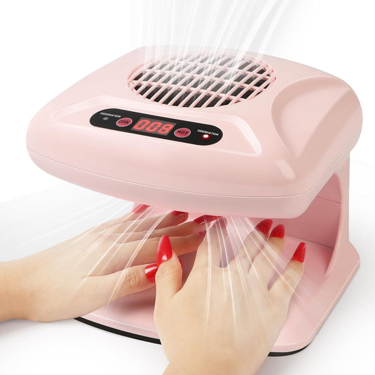 ZJchao Air Nail Dryer activates with hands under the sensor for hands-free drying.