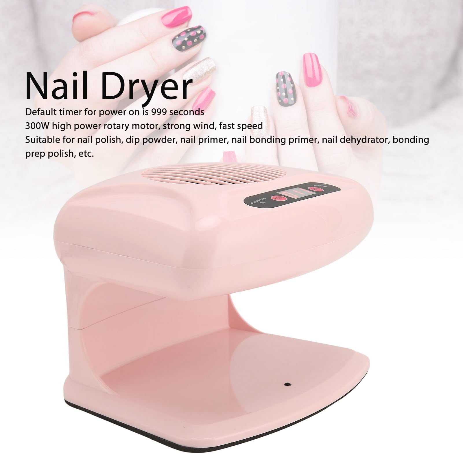 ZJchao Air Nail Dryer hot air mode accelerates polish drying.