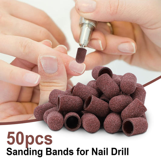 ZJchao nail drill bits set with sanding bands for smoothing and shaping
