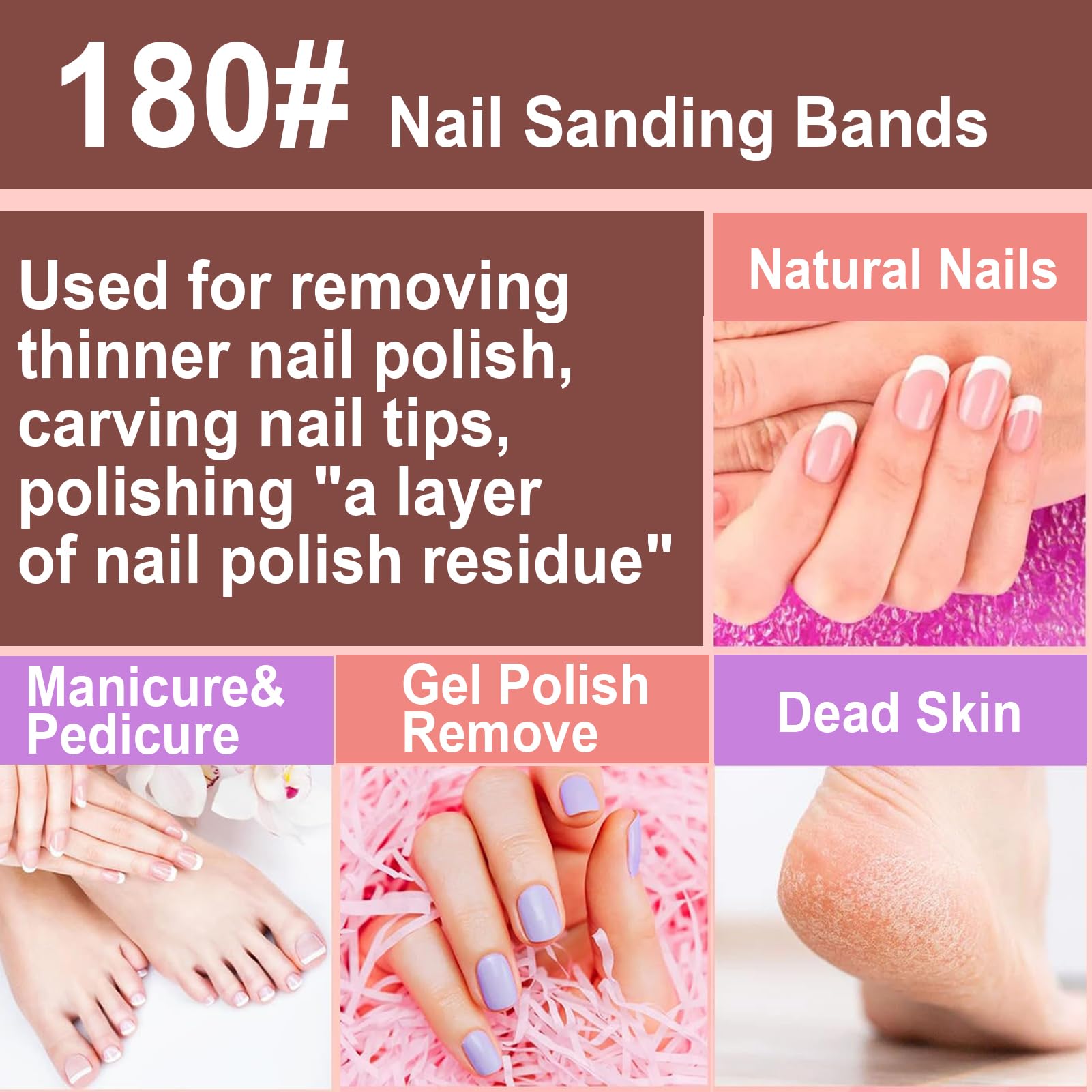 ZJchao nail sanding bands close-up highlighting gritty texture for prep