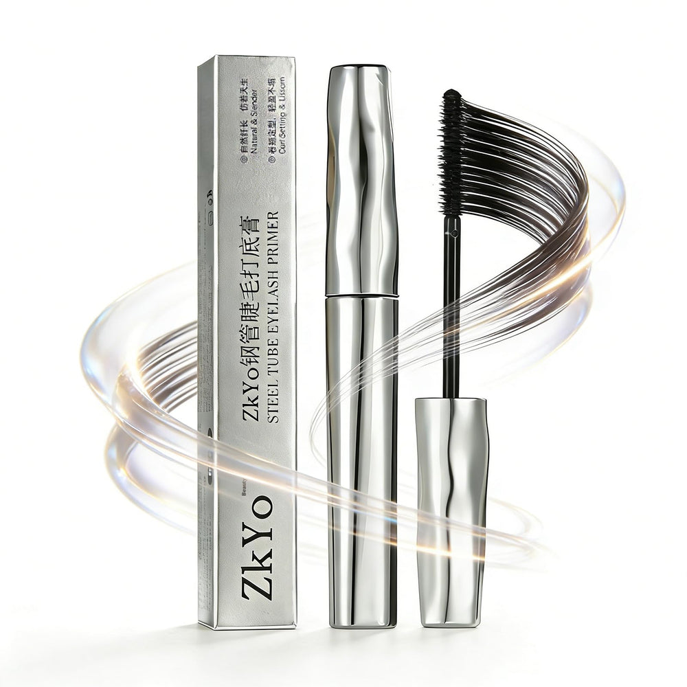 ZkYo Beauty steel-tube eyelash primer packaging keeps formula fresh and hygienic.