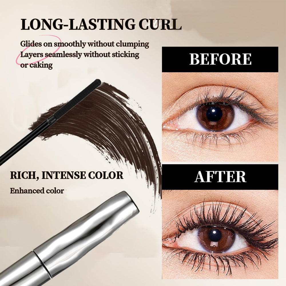 ZkYo waterproof mascara finish stays all day without smudging.