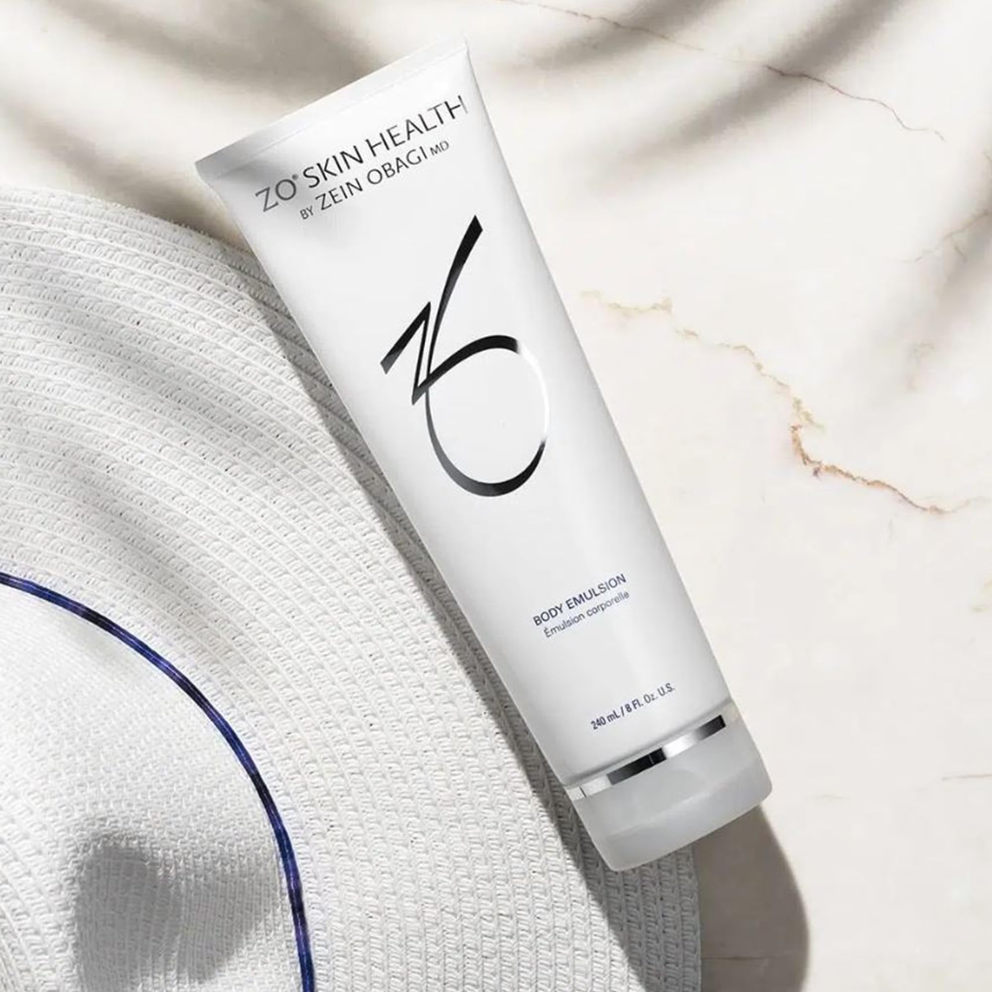 ZO SKIN HEALTH Body Emulsion texture close-up showing smooth finish
