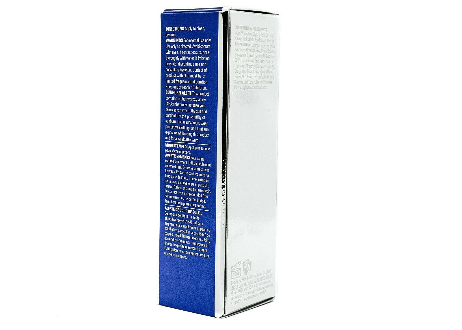 ZO Skin Health Exfoliation Accelerator travel size label detailing ingredients