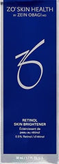 ZO SKIN HEALTH Retinol Brightener ingredients panel highlights antioxidants for skin support