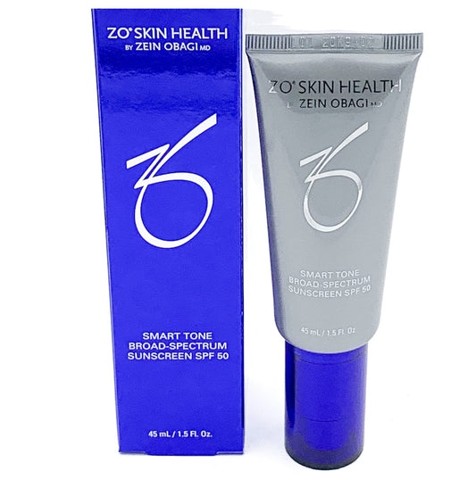 ZO Skin Health Smart Tone Sunscreen SPF 50 bottle ready for daily sun protection.