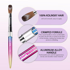 ZoCCee acrylic nail brush with alloy ferrule for secure bristles