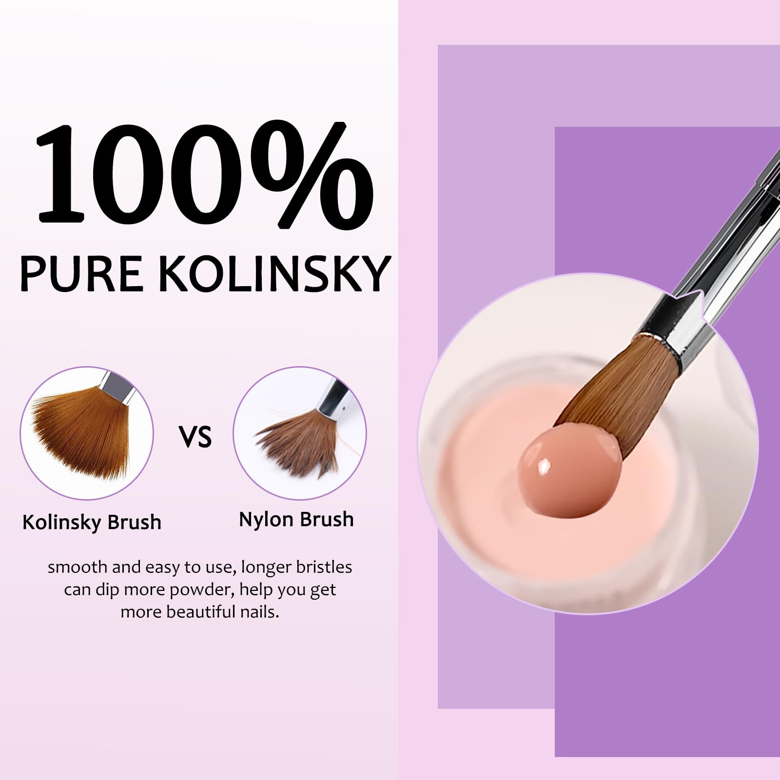 ZoCCee acrylic nail brush with ergonomic handle reduces fatigue