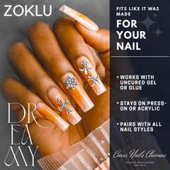 ZOKLU durable acrylic-and-alloy cross nail charms maintain shape during wear