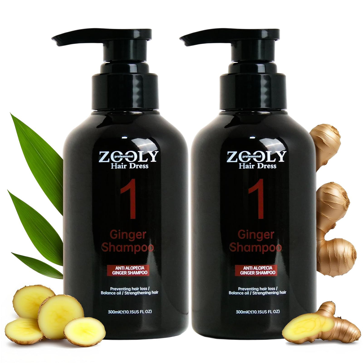ZOOLY PROFESSIONAL Ginger Shampoo bottle foregrounds root nourishment for healthier hair