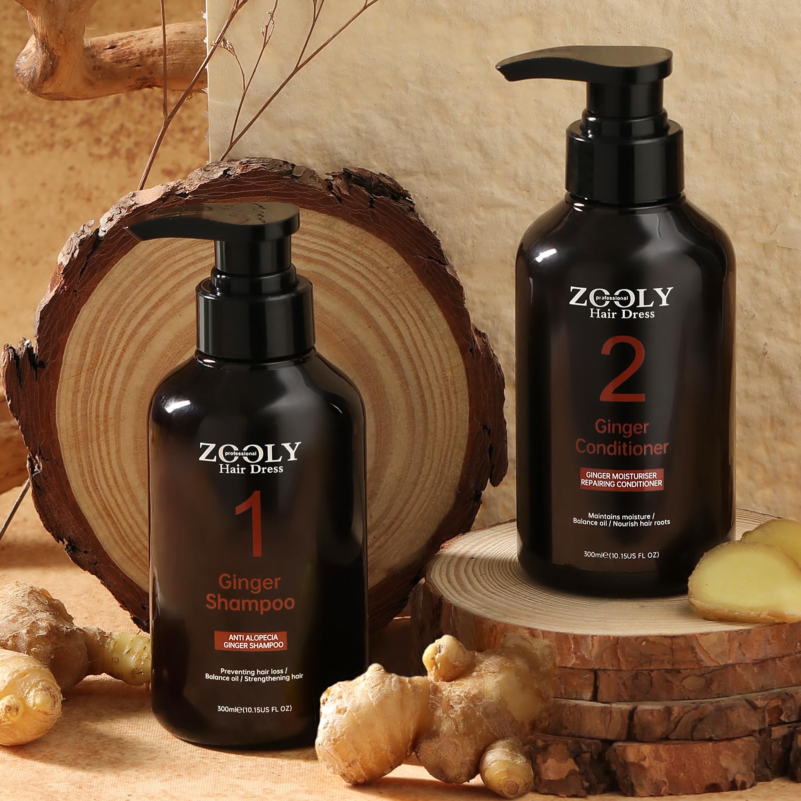 Spa-like ginger scent enhances the cleansing ritual