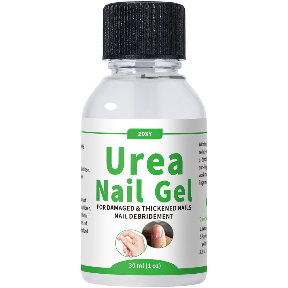 ZOXY Urea Nail Gel 40% bottle highlights fast-absorbing formula for damaged nails.