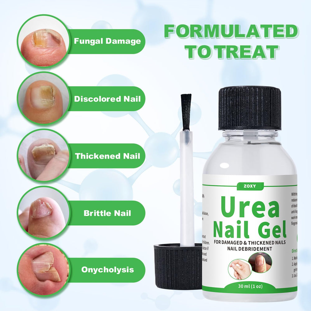 ZOXY Urea Nail Gel brush applicator ready for twice-daily use.