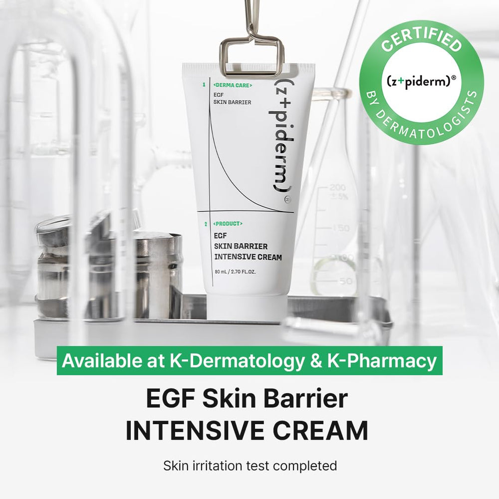 Zipiderm EGF cream jar showcasing barrier-supporting texture.