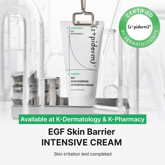 Zipiderm EGF cream jar showcasing barrier-supporting texture.