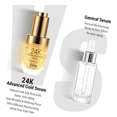 ZPM 24K Gold Serum night-use depiction suggests overnight hydration and renewal.