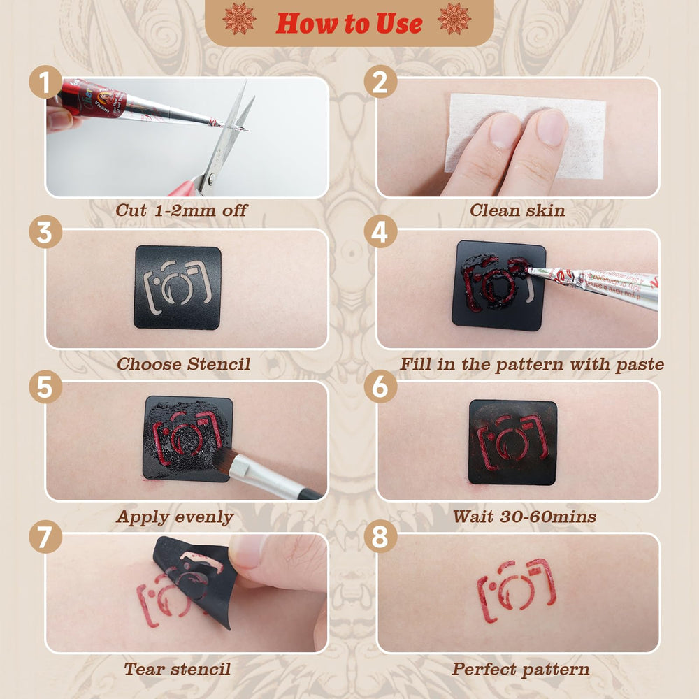 ZPTYCHZ tattoo brush helps apply designs evenly on skin.