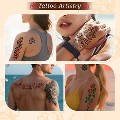 ZPTYCHZ tattoo kit-ink colors brown black red green showcases vivid pigments