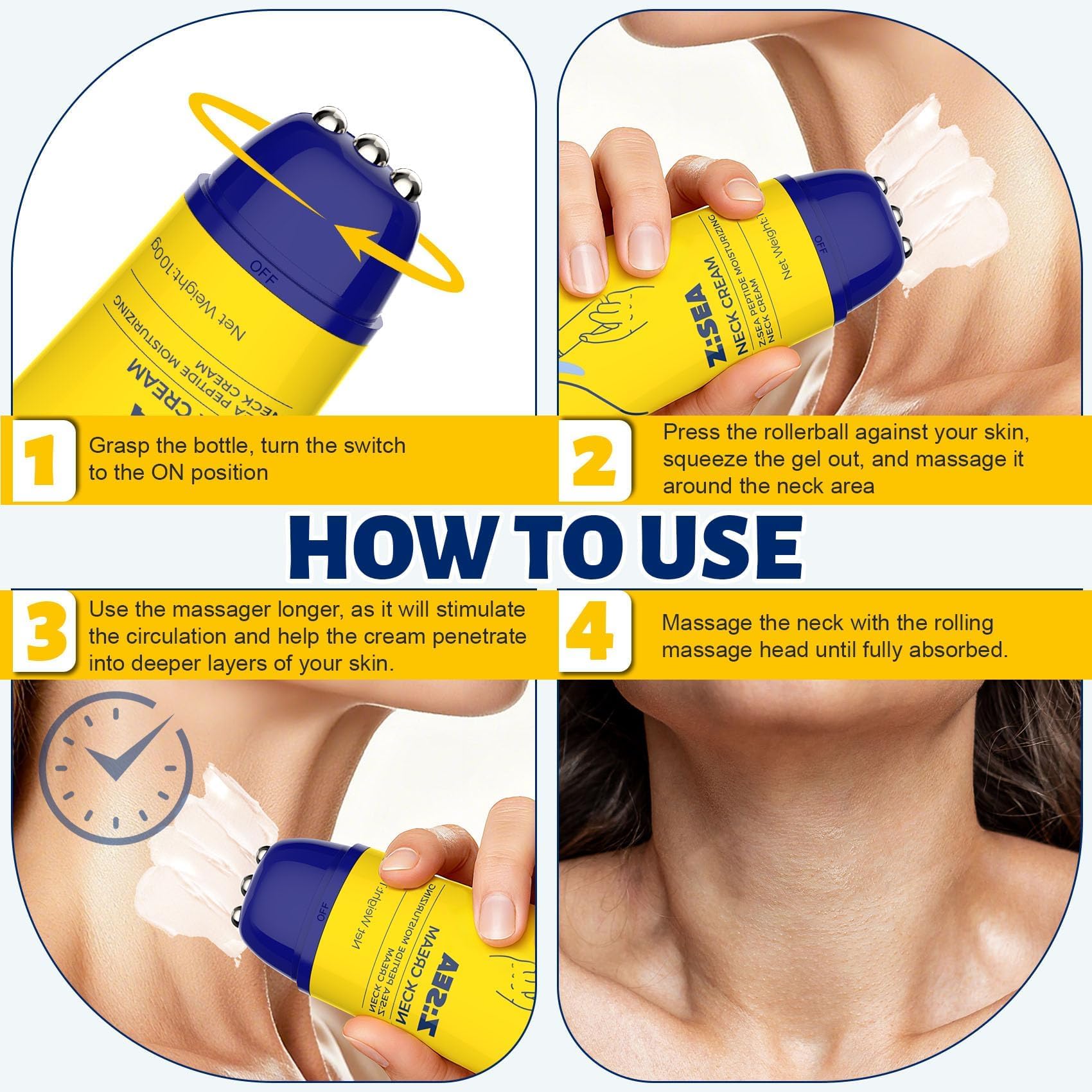 Z:SEA hydration-boost formula in action on décolletage.
