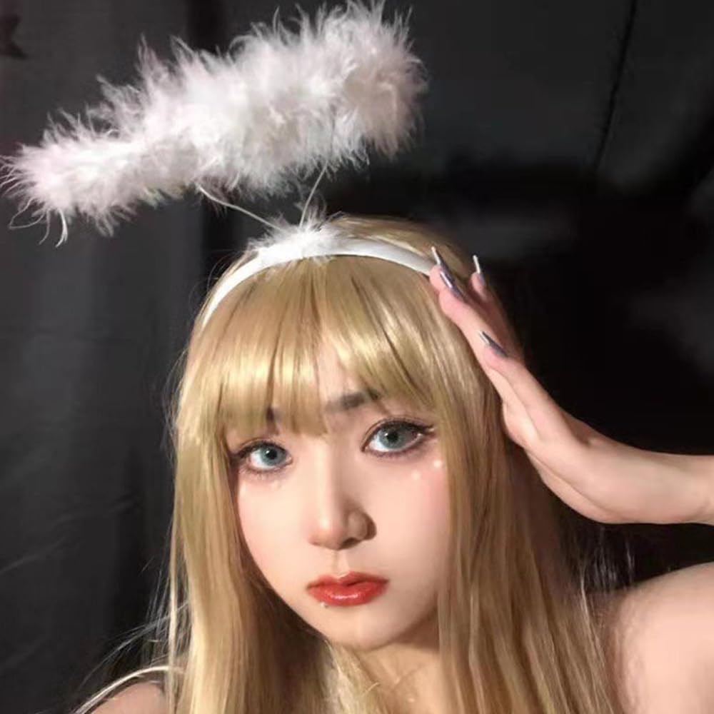 ZSPERKLA feather halo headpiece perfect for cosplay events