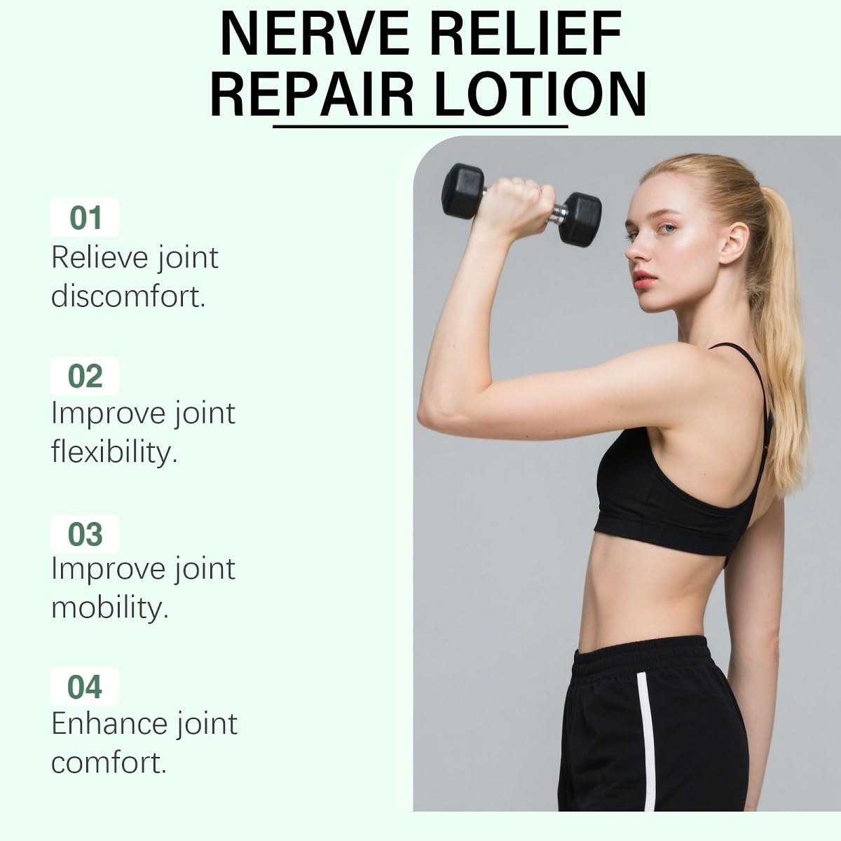 Alcura Nerve Cream on hand illustrating joint relief.