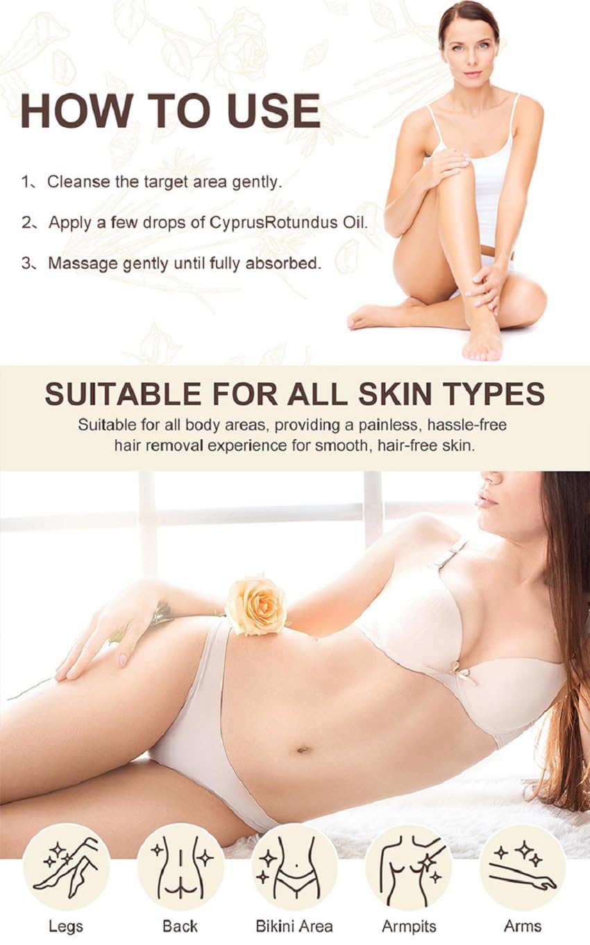 ZTSGU Cyperus Rotundus Oil leg-face versatile skin-care application.
