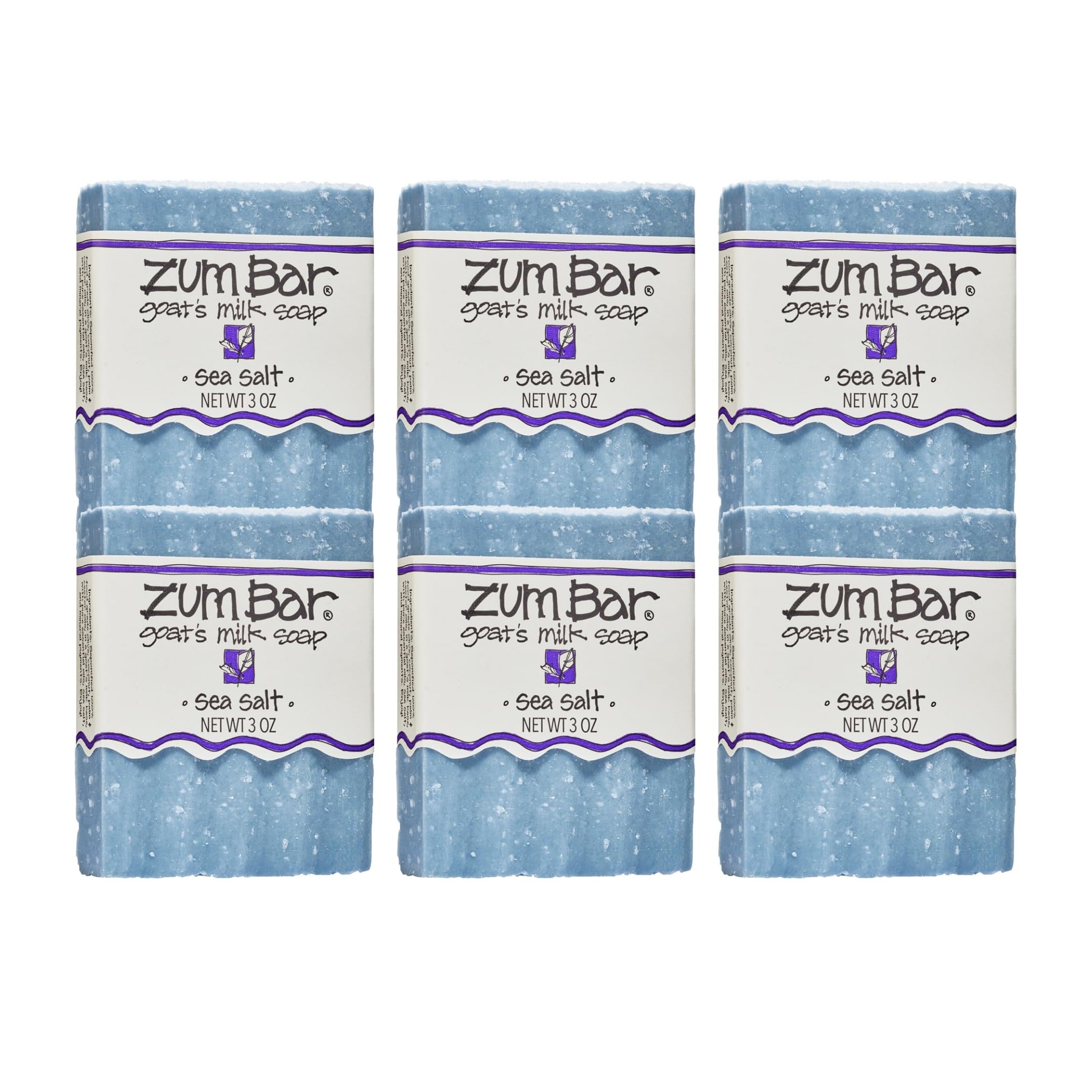 Zum Sea Salt Goat Milk Soap Bar front view with natural ingredients visible