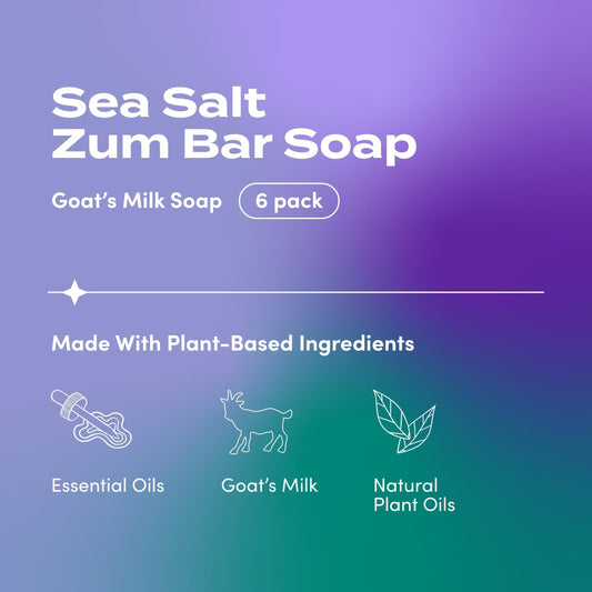 Zum Sea Salt Goat Milk Soap Bar ingredients closeup highlighting nourishing oils