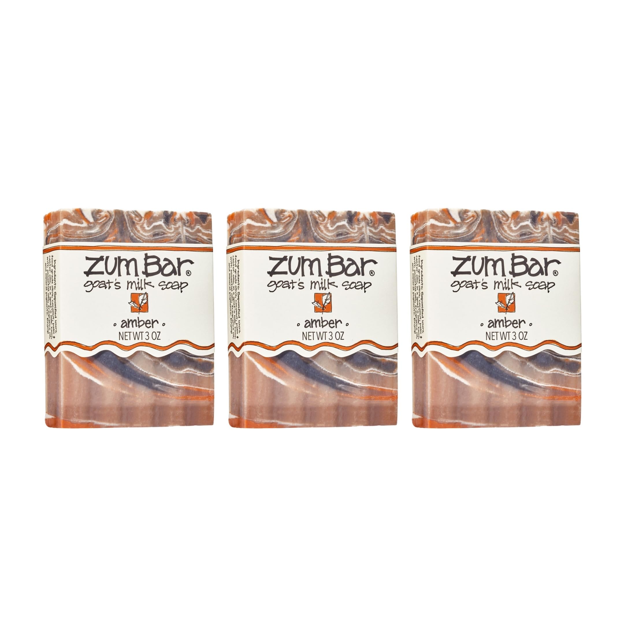 Zum Indigo Wild Goat's Milk Soap Bar Amber pack front—gentle cleansing for hands.