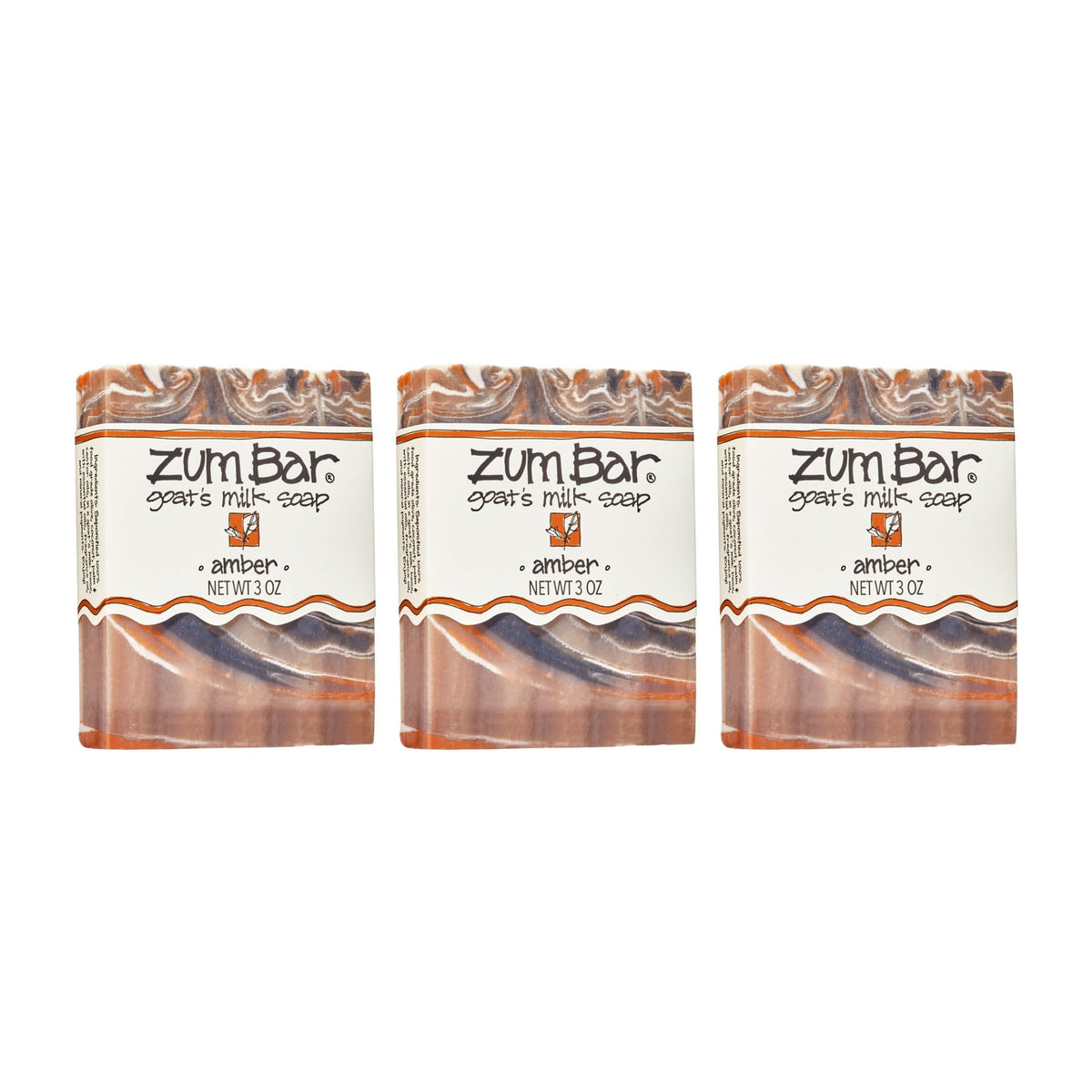 Zum Indigo Wild Goat's Milk Soap Bar Amber pack front—gentle cleansing for hands.