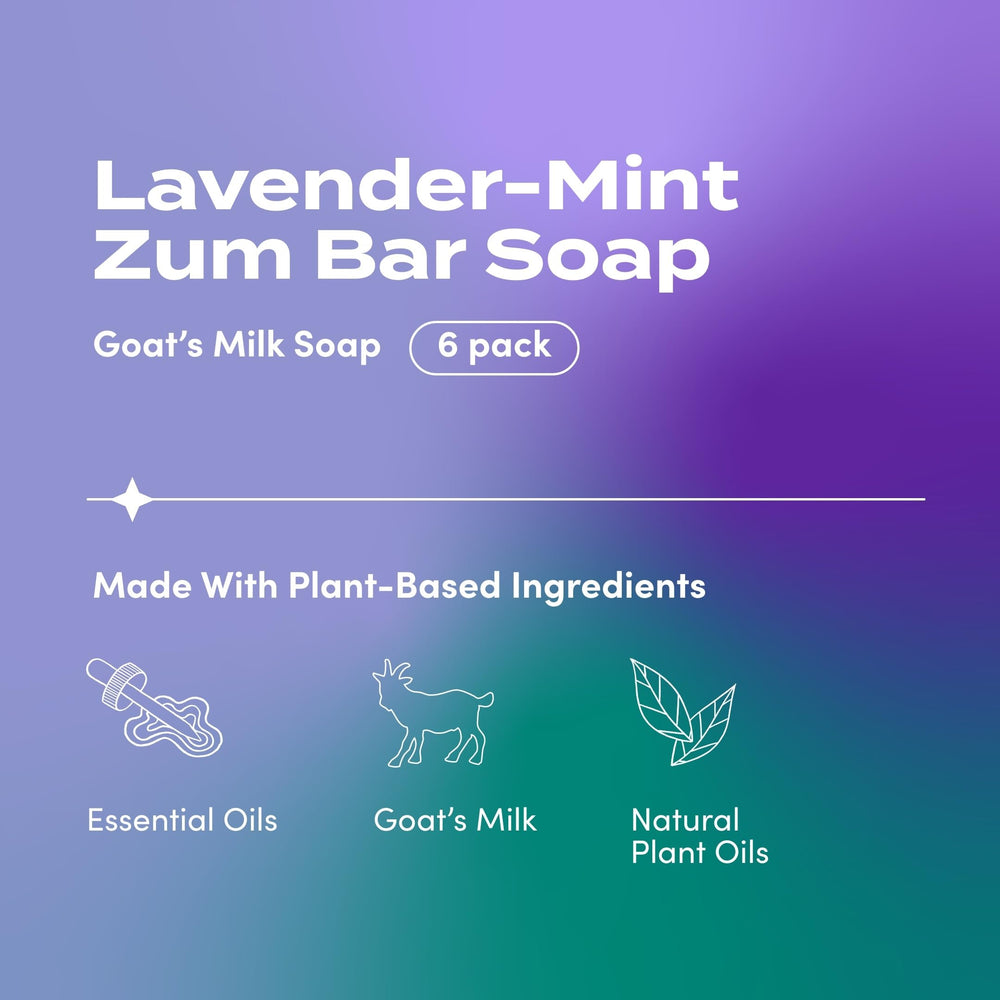 Zum Indigo Wild 3 oz goat milk soap pack featuring lavender mint bars