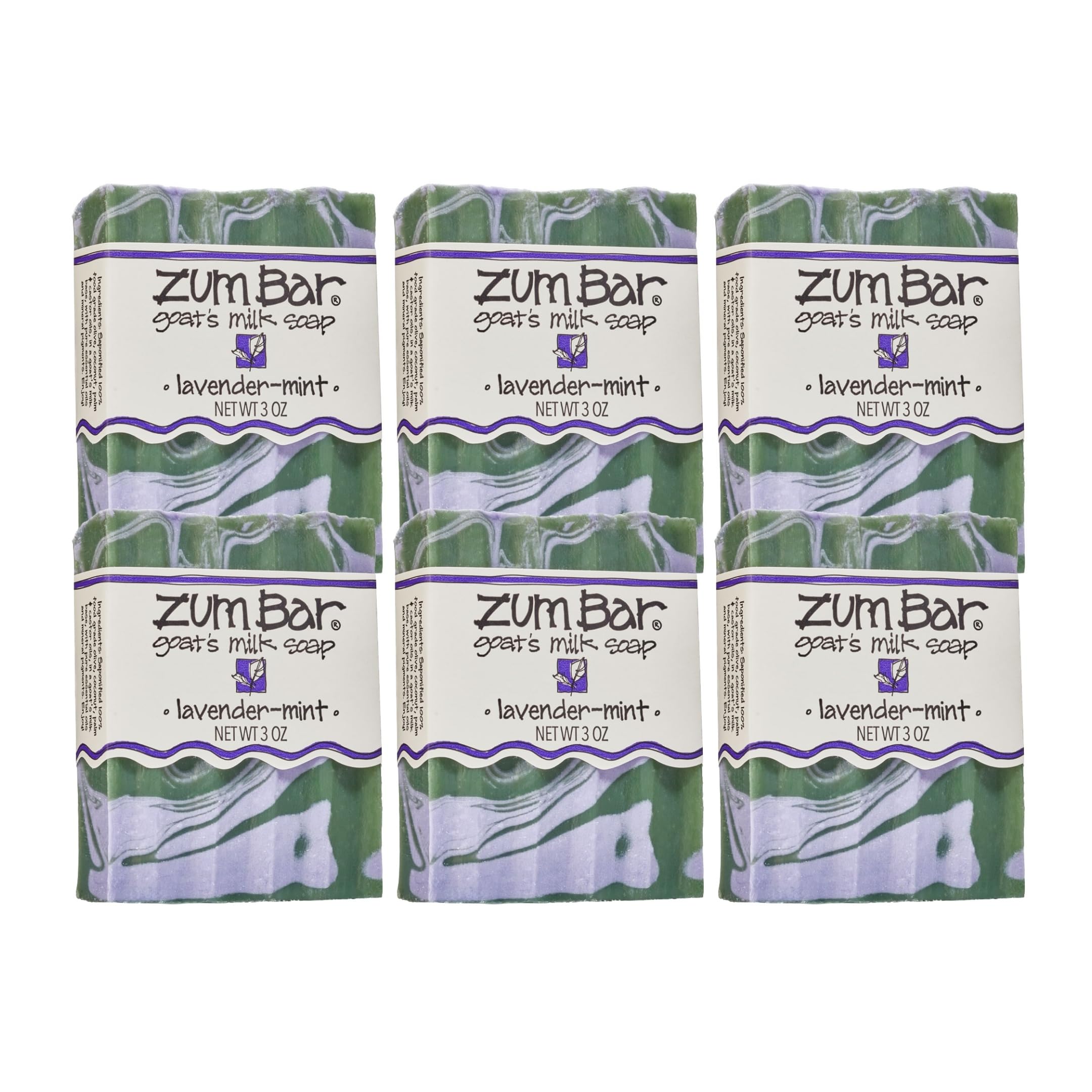 Zum Indigo Wild goat milk soap bar lavender mint closeup for nourishing skin