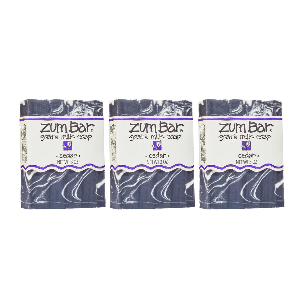 Zum Indigo Wild goat milk soap cedar bar pack offering gentle hand and body cleansing.