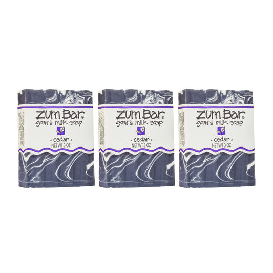 Zum Indigo Wild goat milk soap cedar bar pack offering gentle hand and body cleansing.