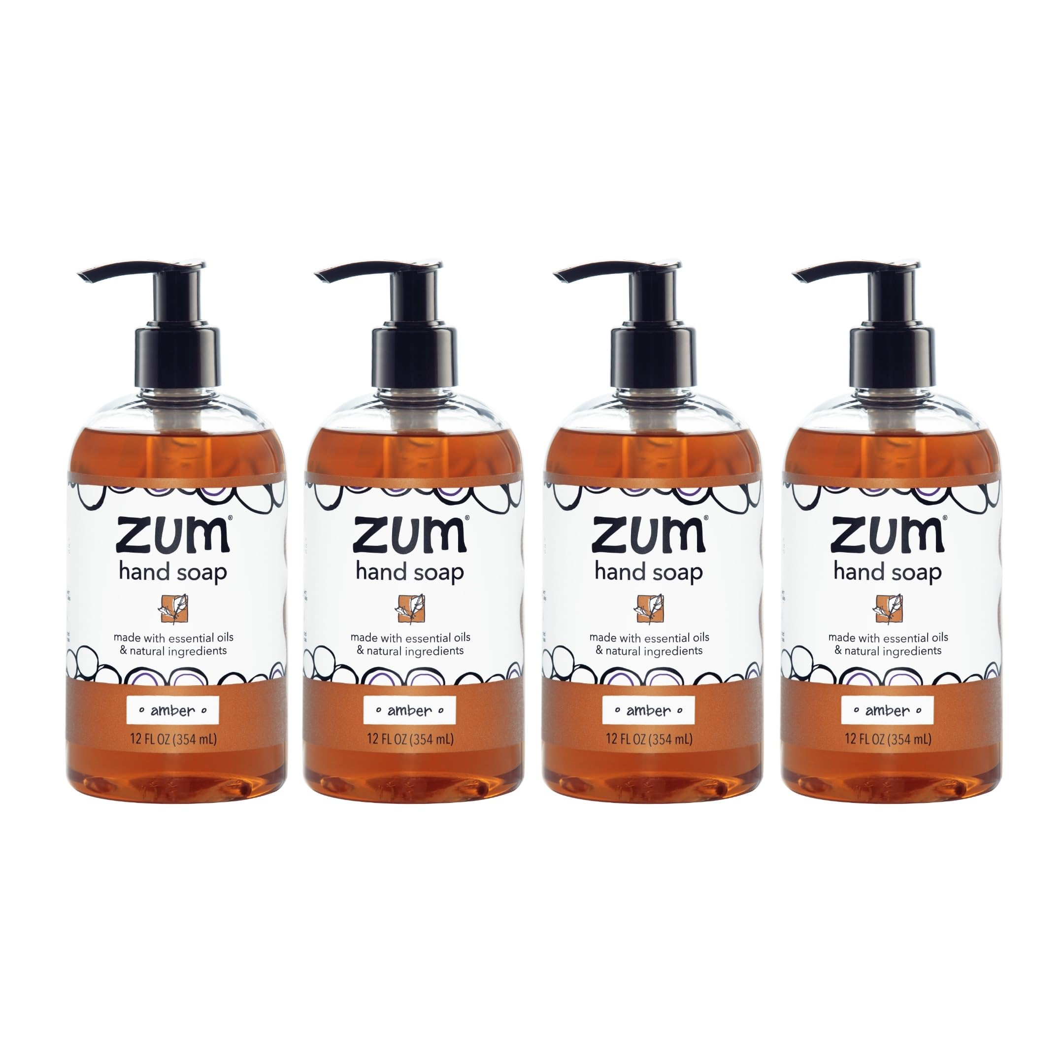 Zum Indigo Wild hand soap bottle on sink with amber scent for daily hand cleansing