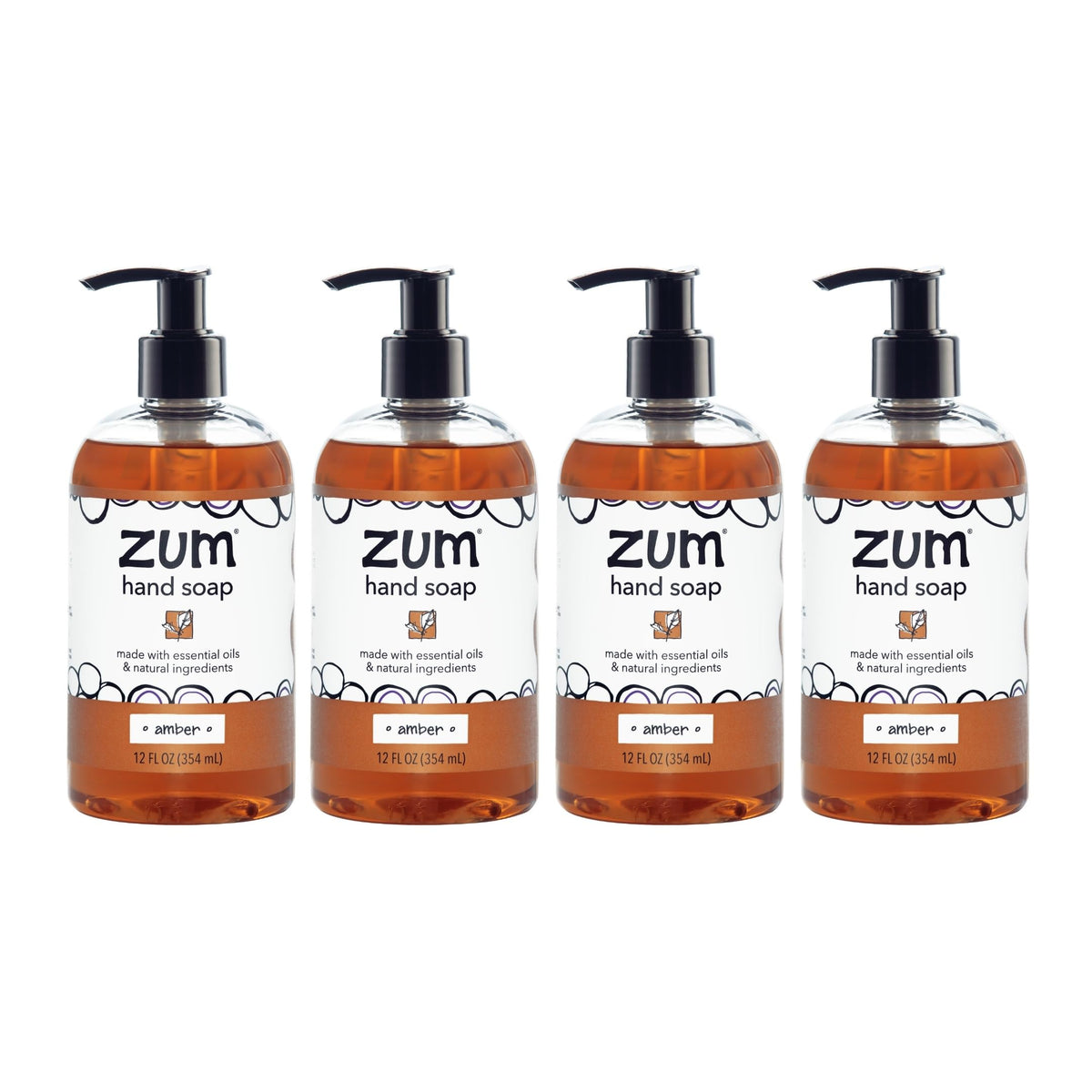 Zum Indigo Wild hand soap bottle on sink with amber scent for daily hand cleansing