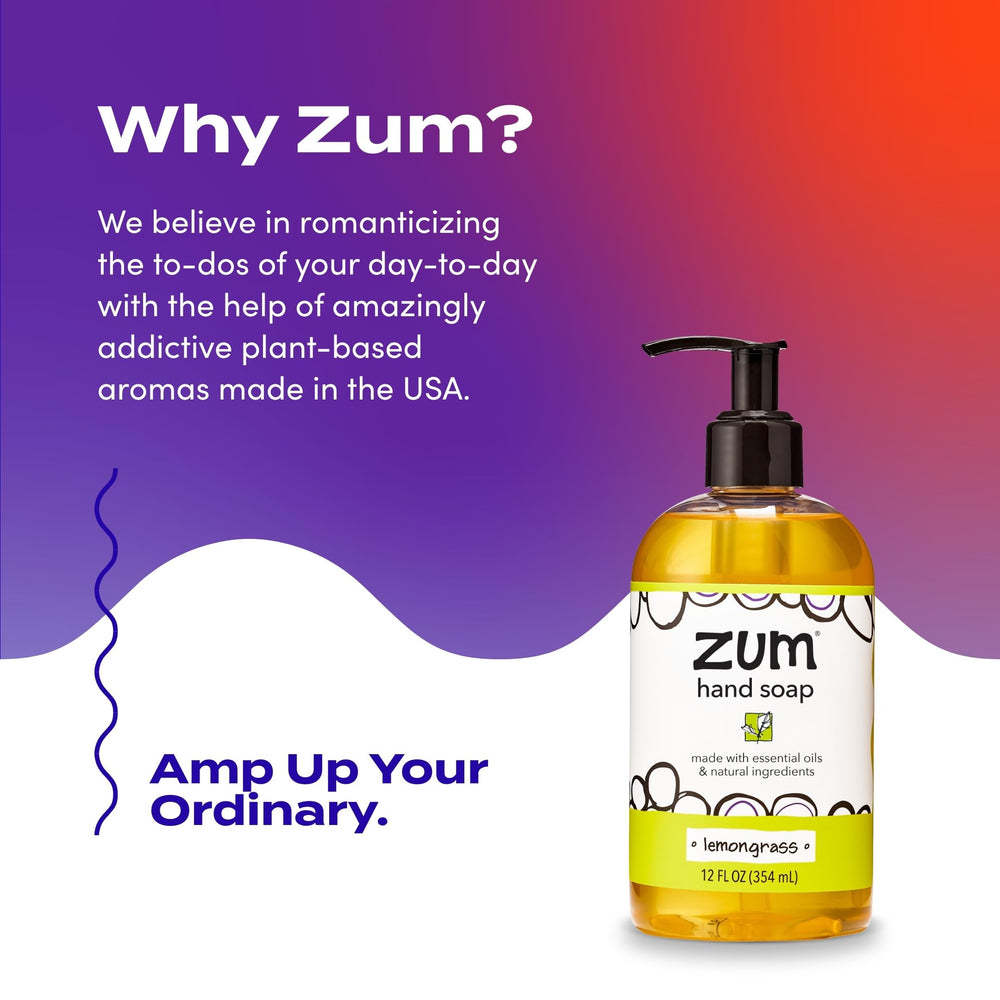 Zum Indigo Wild Hand Soap ingredients graphic highlights olive oil coconut oil castor oil.